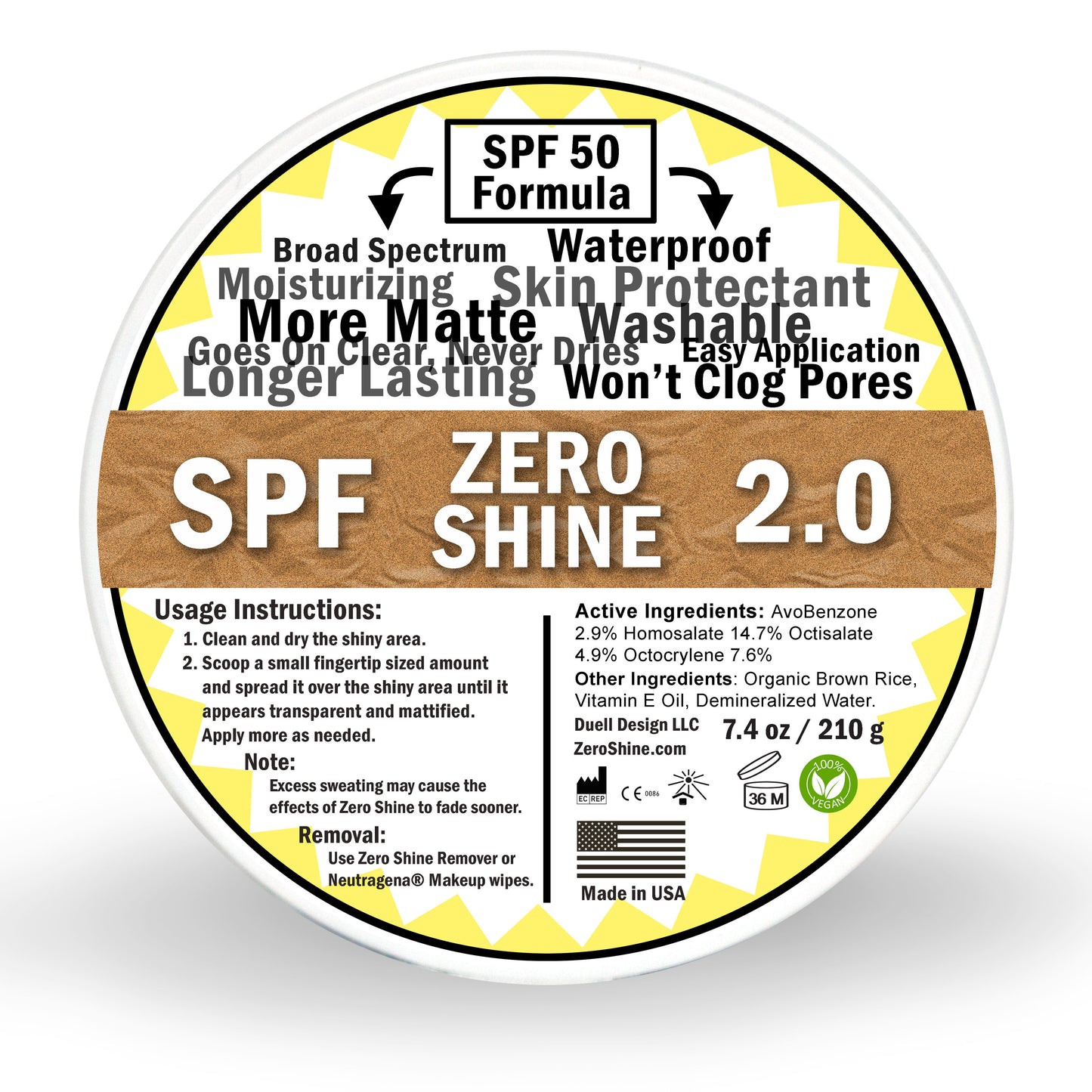 Large SPF Zero Shine Jar (7.4 Oz)